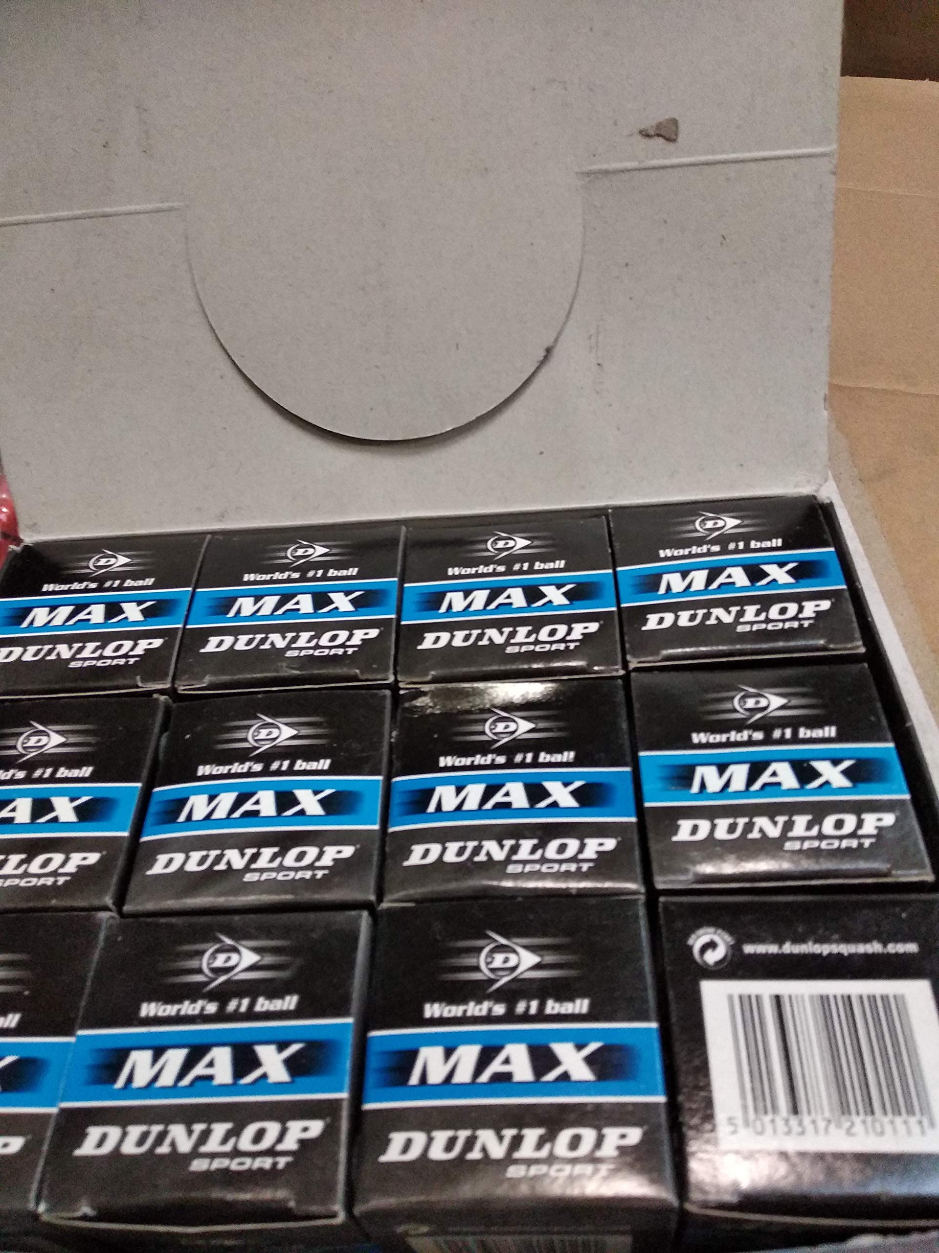 DUNLOP Max Squash Balls - Single Ball Boxes, 1 Dozen Balls
