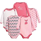 Luvable Friends baby-girls Cotton Long-sleeve Bodysuits