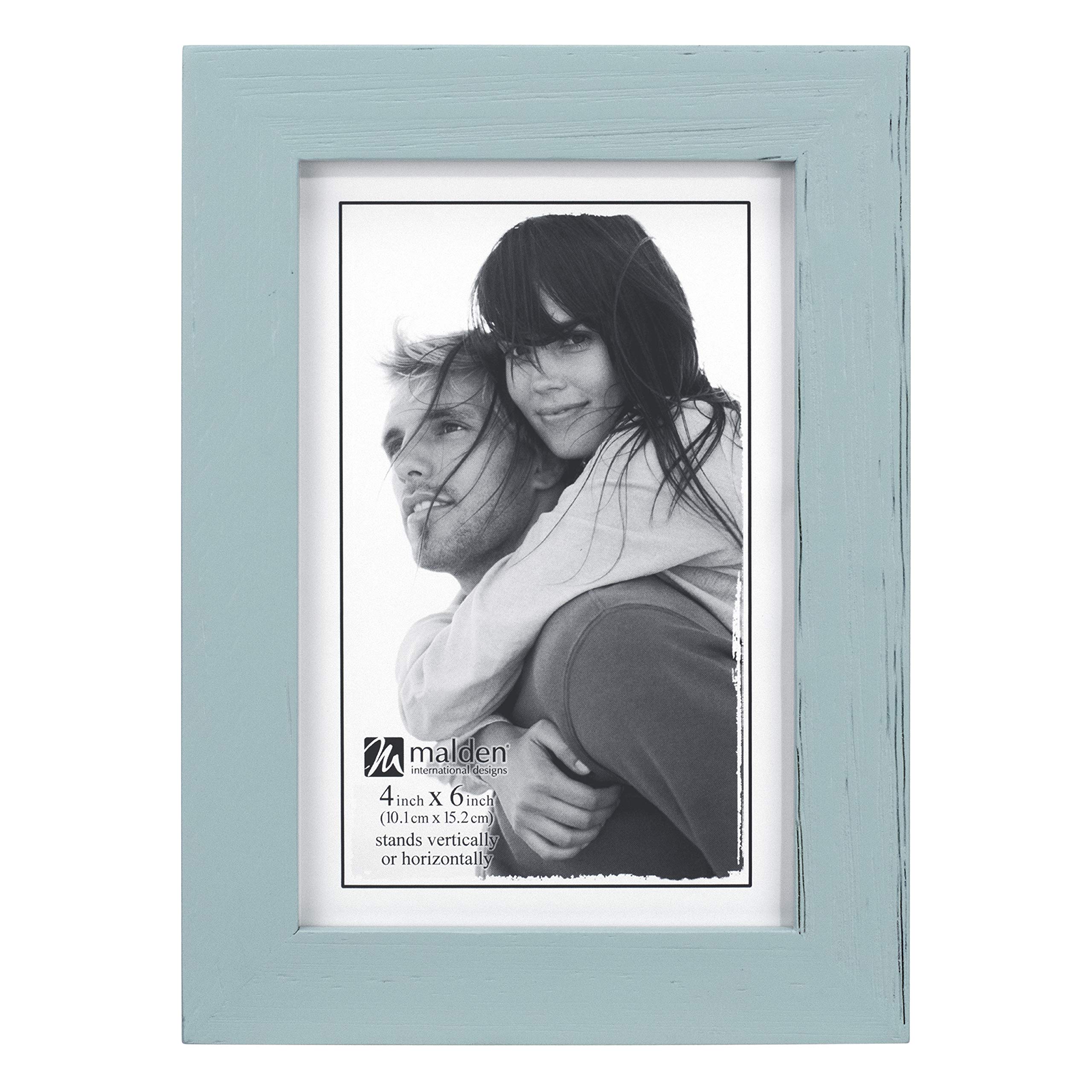 Malden International Designs 807-46 Linear Picture Frame, 4x6, Seafoam Blue
