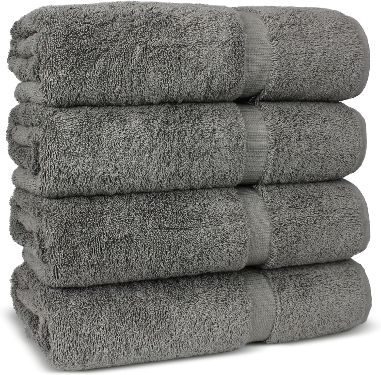 Chakir Turkish Linens Hotel & Spa Quality, Highly Absorbent 100% Turkish Cotton Bath Towels (4 Pack, Gray): Kitchen & Dining