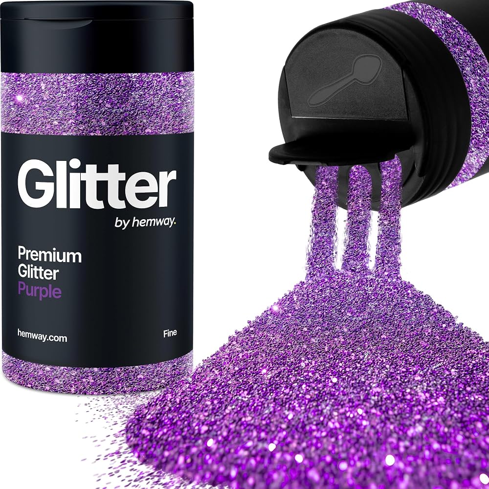 Hemway Purple Glitter Shaker 130g Fine 1/64 Inch Glitter for Resin Epoxy