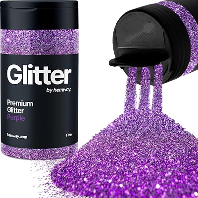 Hemway Purple Glitter Shaker 130g Fine 1/64 Inch Glitter for Resin Epoxy