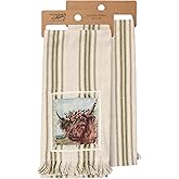 Primitives by Kathy Floral Highland Kitchen Towel in Cream and Green