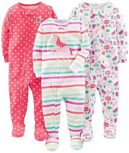 Simple Joys by Carter's Girls' 3-Pack Snug Fit Footed Cotton