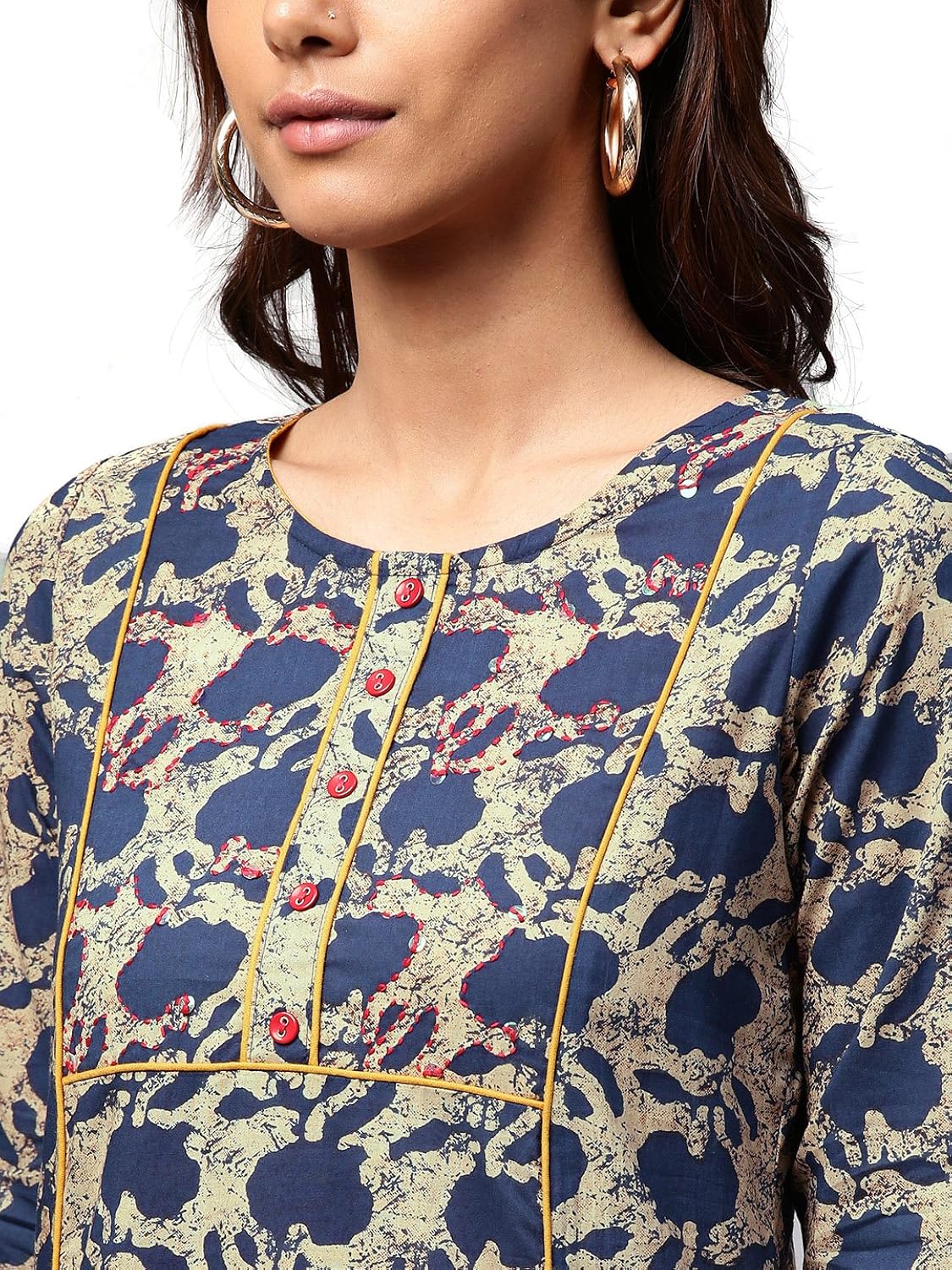 jaipur kurti women's viscose a-line embroidered kurta and palazzo