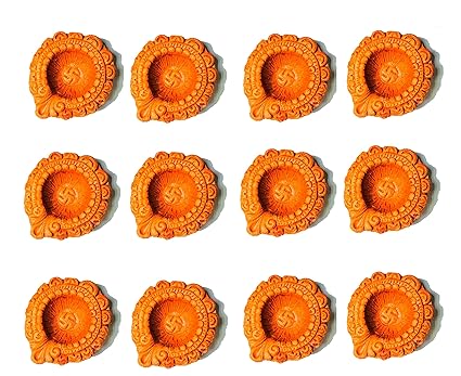Shraddha Mitti Ke 12 diye/Clay Diya/Deepak/Arti/Home Décor Candle for Diwali/Durga Puja/Navratri/Karwachath/Chath Puja Dia 5.5 cm