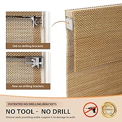 LazBlinds No Tools No Drill Cordless Bamboo Roman
