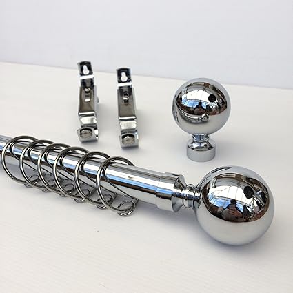 25mm 28mm Polished Chrome Extendable Metal Curtain Pole Sizes 2