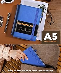 Lined Journal Notebook for Women Men, 256 Numbered