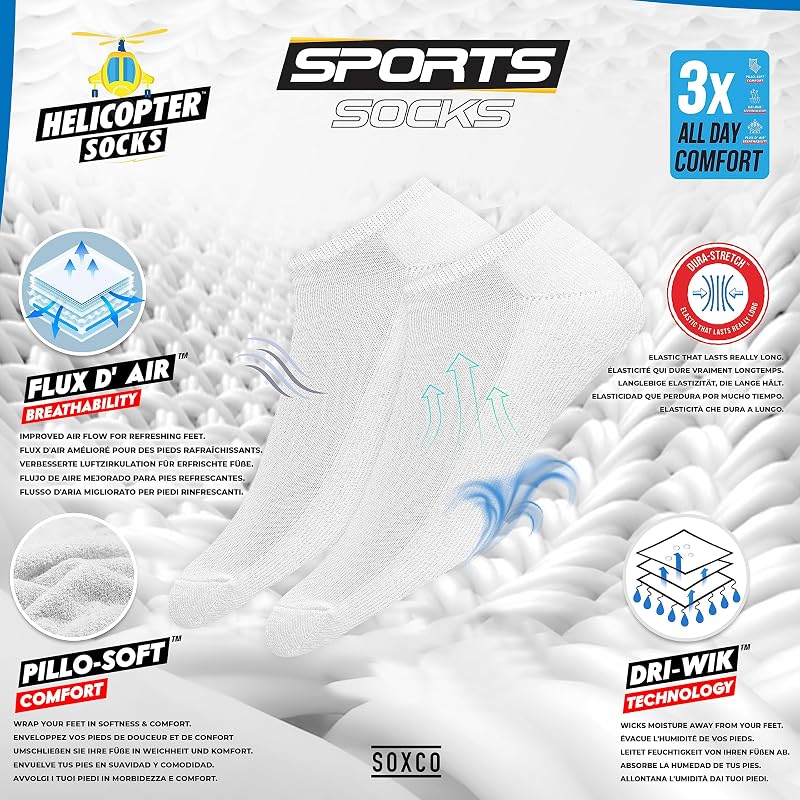Chaussettes Basses Homme 43-46 Socquettes Courtes Femme - Lot de 10 Paires (EU 43 46, Blanc)