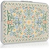 iCasso Laptop Sleeve 13 inch for MacBook Air 13-13.6 inch, Vintage Laptop case for MacBook Pro 13 inch, Slim Protective Travel Carrying Case for MacBook Pro 14 inch, Chromebook, HP, Green Boho Floral