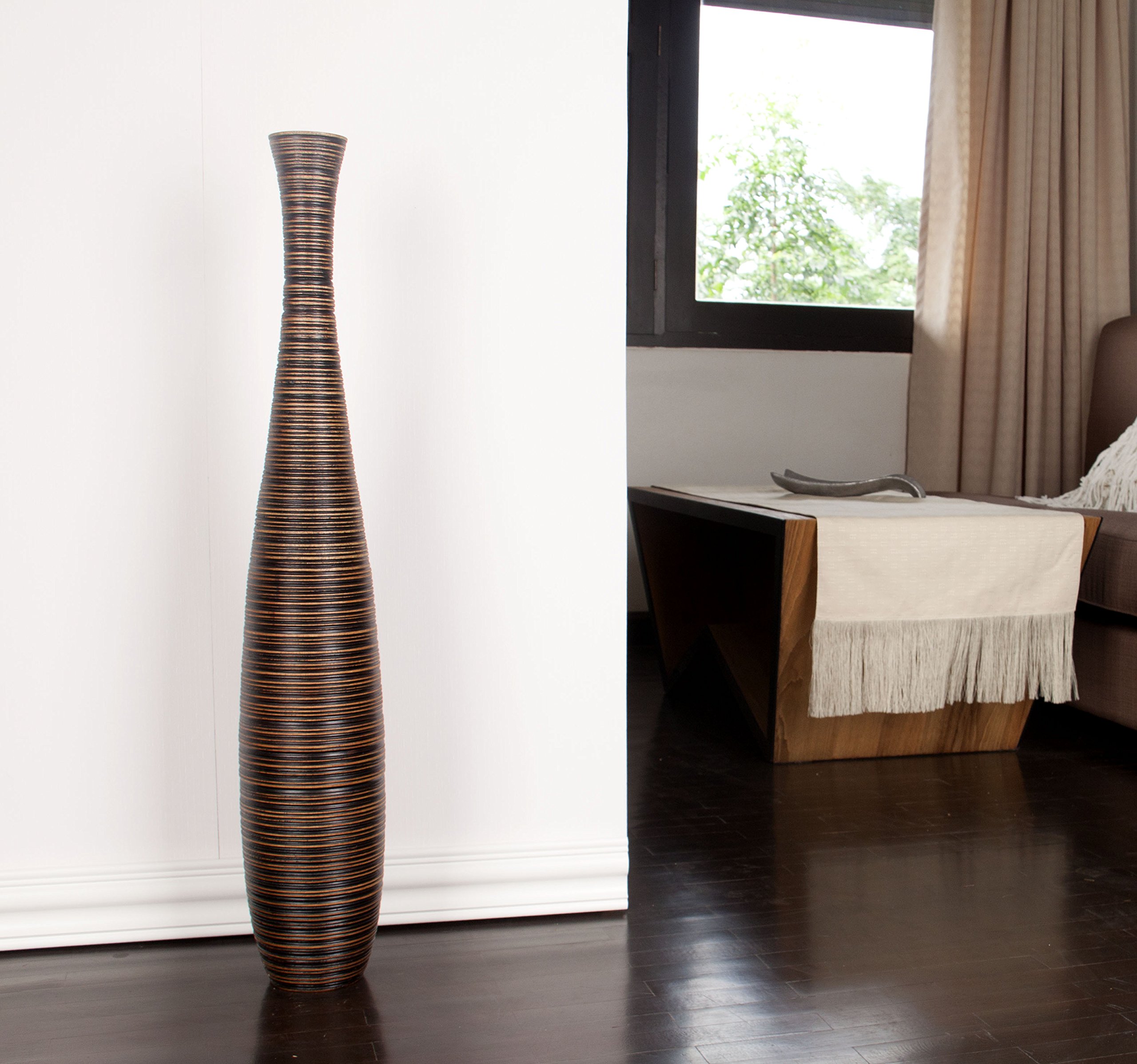 Leewadee Tall Floor Vase 36 inches, Wood, Brown 331406245147 eBay