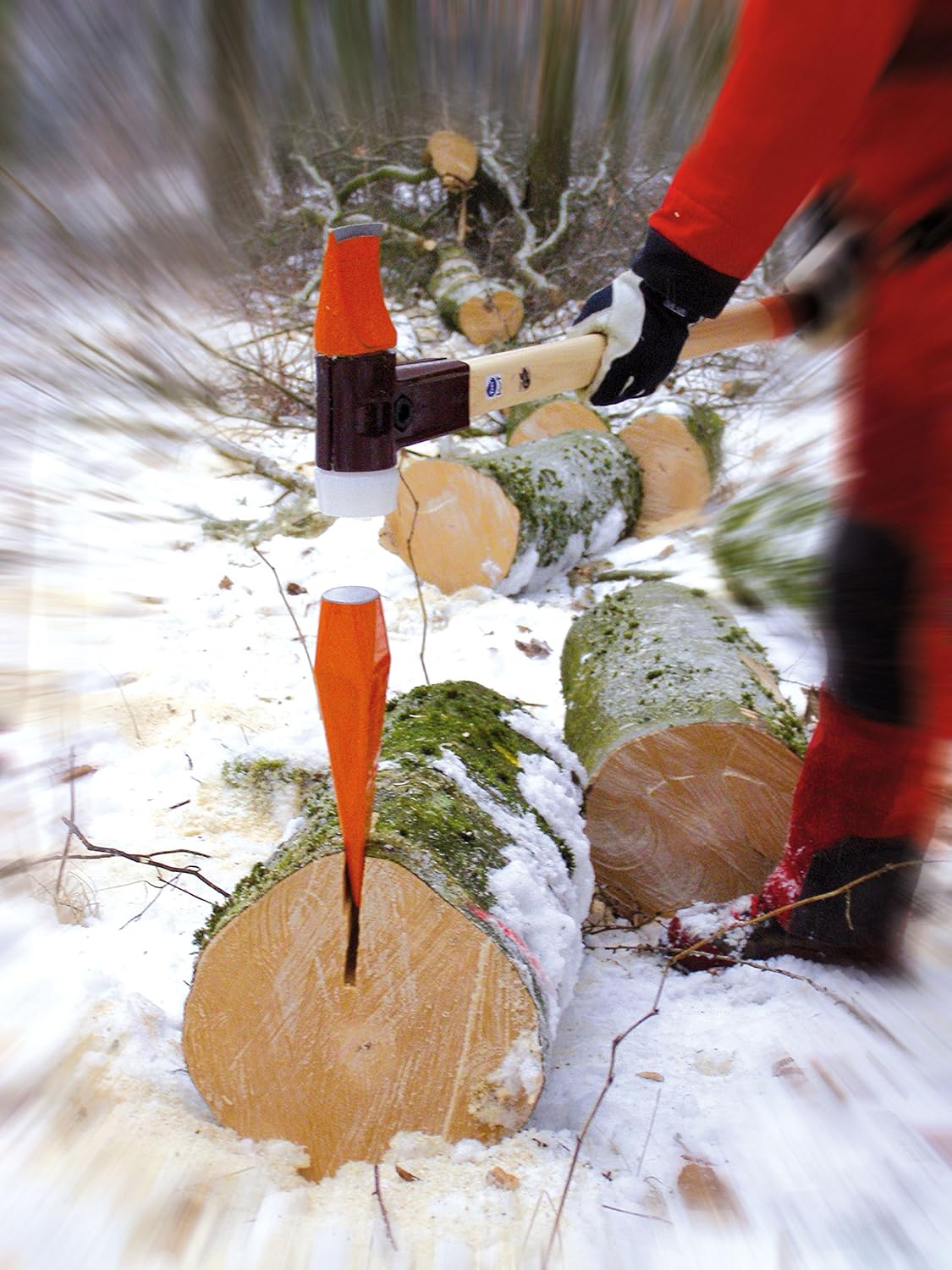 Kunststoffhammerkopf Keile treiben beim Holz spalten