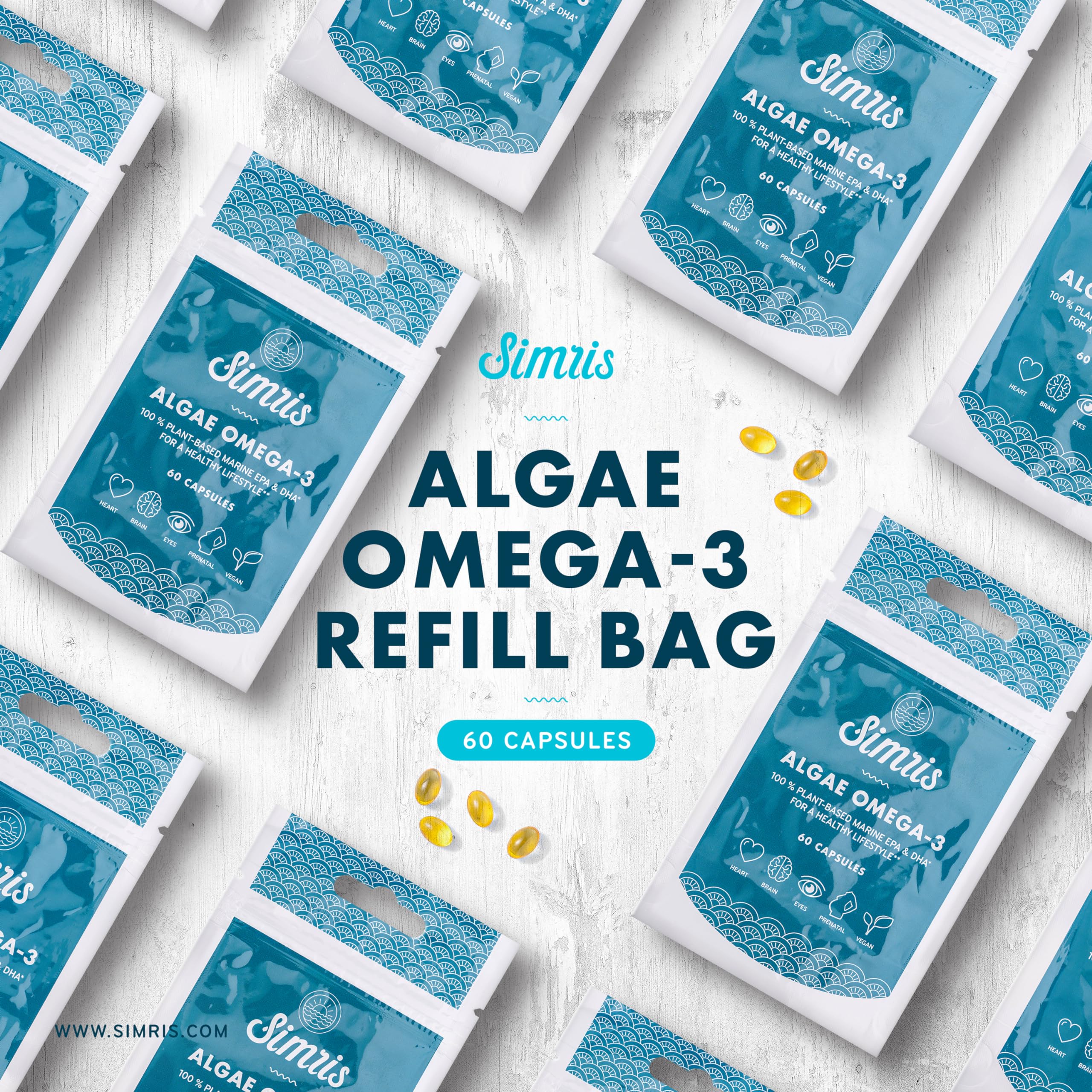Mua Simris Algae Omega 3-60 Mini Softgels - EPA DHA Plant Based ...