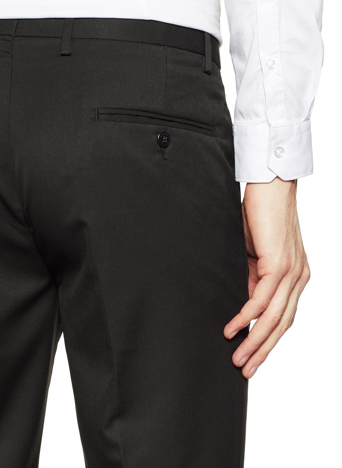 peter england men's slim fit formal trousers
