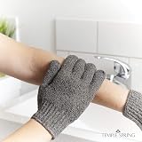 Temple Spring Exfoliating Glove Carbonized Bamboo Loofah Body Scrubber Grey view 3