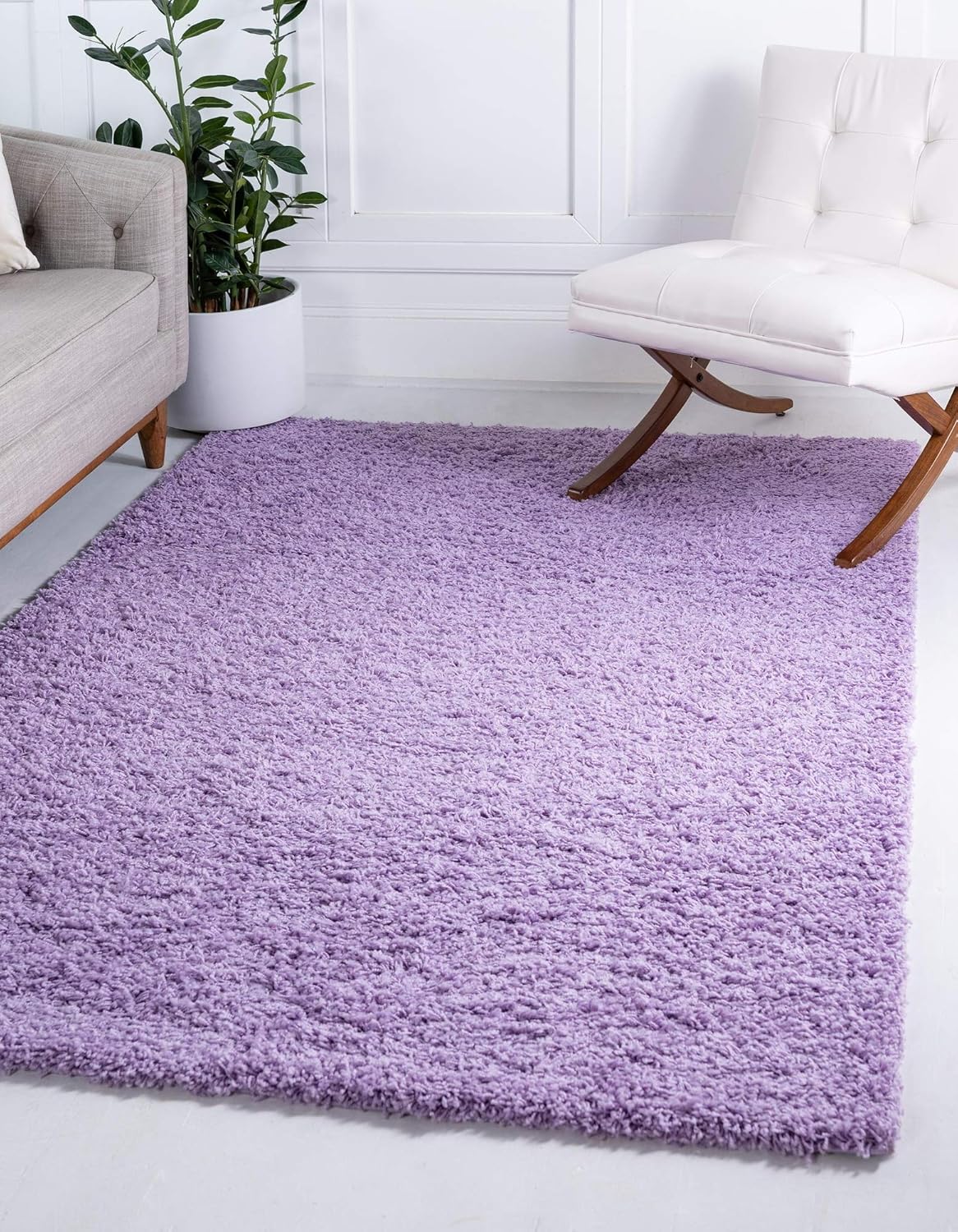 BRAVICH RugMasters SMALL LILAC/LAVENDER PURPLE Shaggy Rug 5 cm Thick