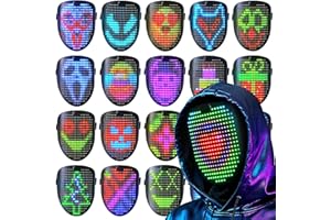 TOY Life LED Mask with Sound Effects & Gesture Control– Rechargeable Light Up Halloween Musical Masks Costume for Adults & Kids, Glowing Transformable Cosplay Mask for Parties, Christmas, Concerts