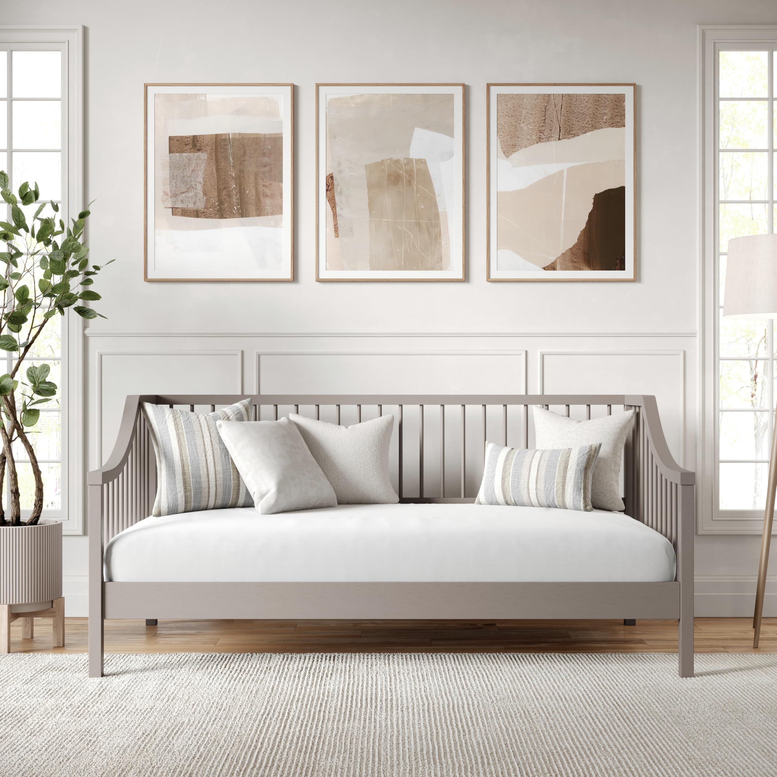 Photo 1 of ***PARTIAL SET - PRICE ADJUSTED***
*******************INCOMPLETE ITEM, THIS IS ONLY BOX #1 OUT OF 2 TOTAL*************
Martha Stewart Neely Platform Daybed with Wood Spindles, Solid Wood Frame, No Box Spring Needed, Twin Size, Gray