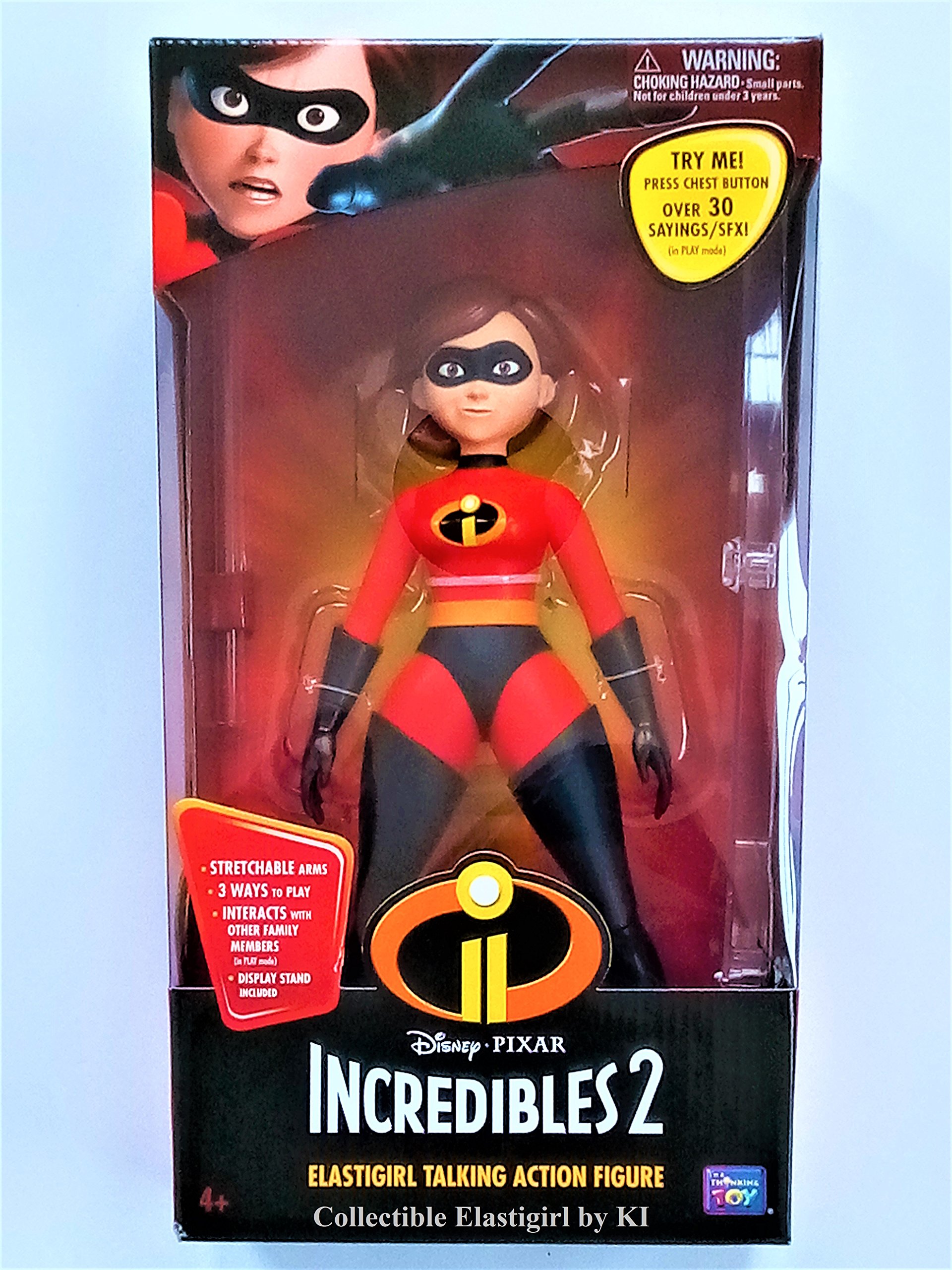 Disney Pixar Collectible Incredibles 2 Mrs. Incredible Elastigirl Talking Action Firgure