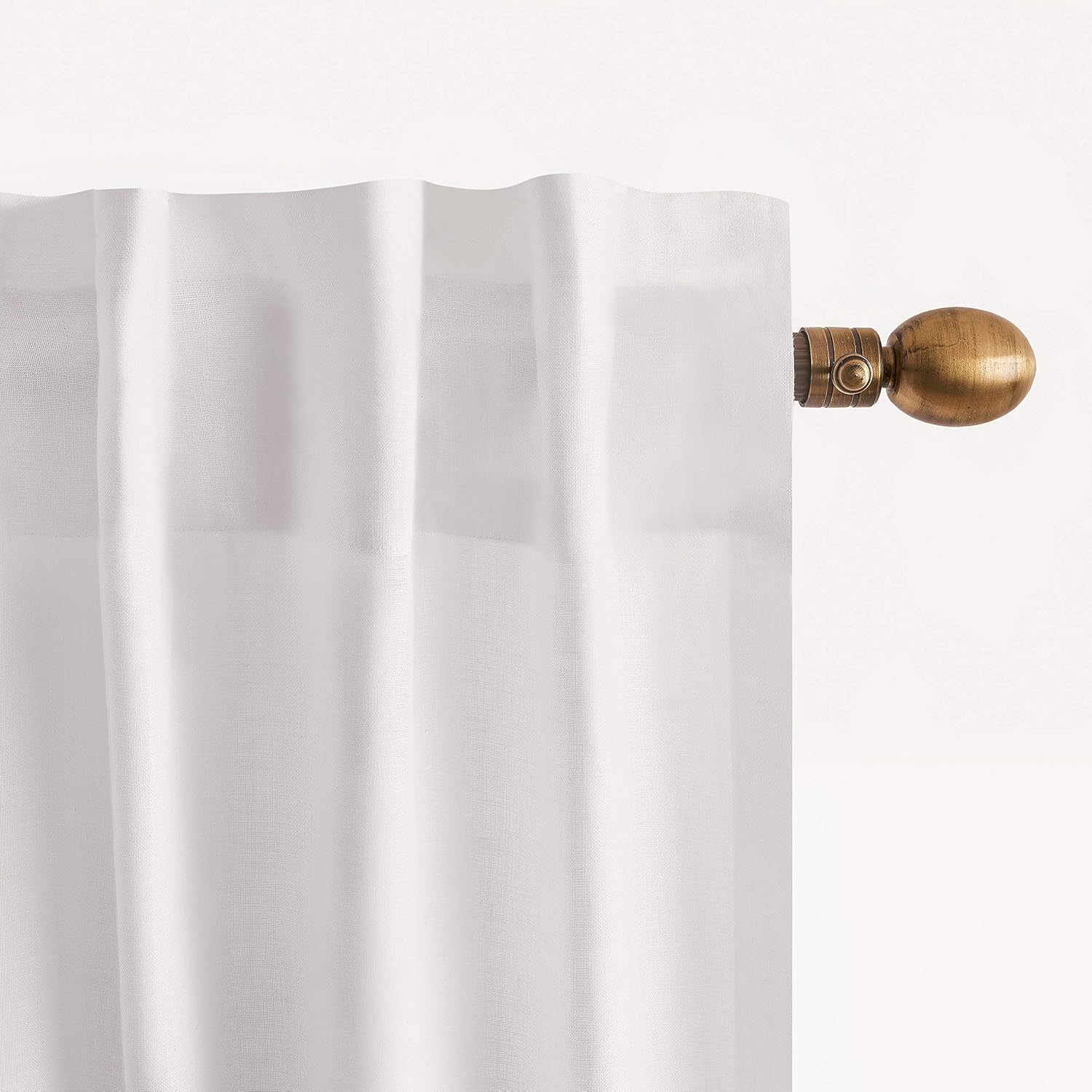 D’Moksha Homes 100% Pure Hemp Linen Semi Sheer Curtain White - 52x108 inch. UV Ray Protection. Indoor, Outdoor use, Living, Dining, Kids Room, Kitchen, Deck, Patio, Cabana, Gazebo. 1 Panel per Box.: Kitchen & Dining