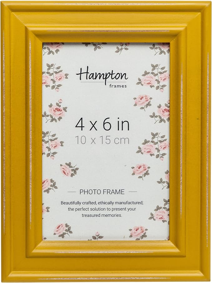 Cadre Photo En Bois Jaune 25,5x20,5 Cm – Style Vintage, Déco Murale Ou Porte Judas