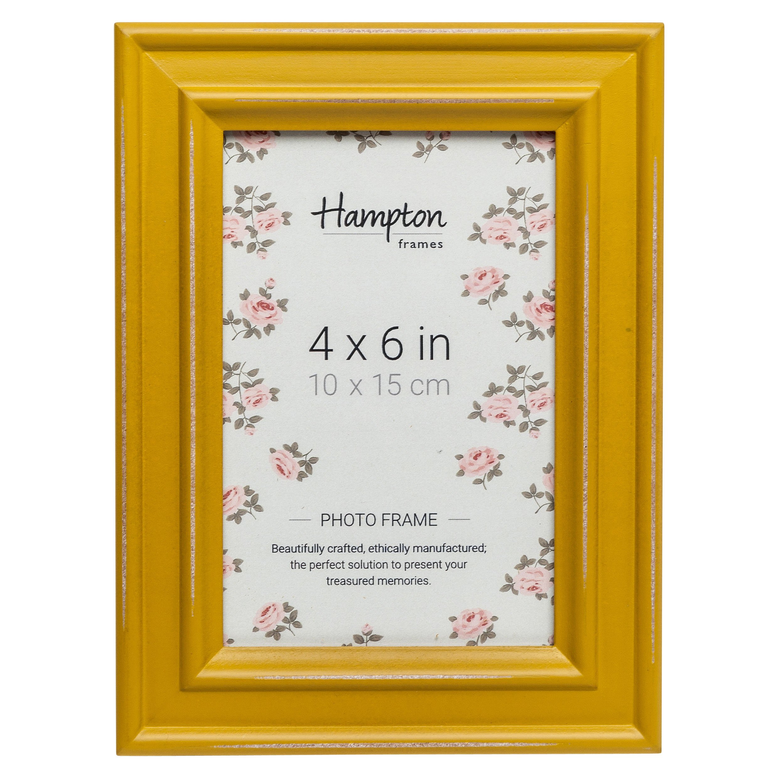 Hampton Frames PALOMA Distressed Shabby Chic Photo Frame Mustard Yellow 4x6 (10x15cm) PAL301946M