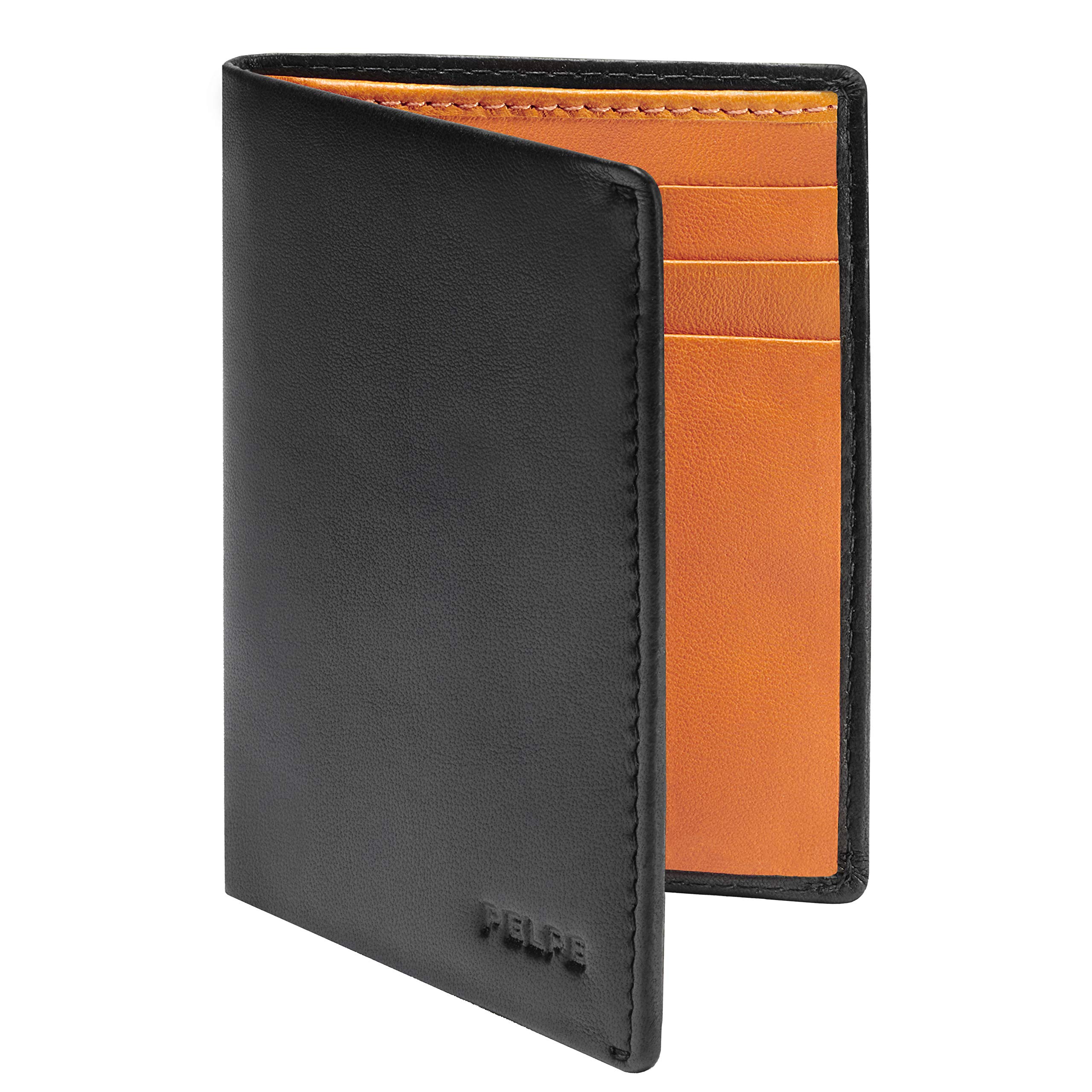 PELPE 100% Leather Men's Wallet (8 Slots) - Small Orange Size Without Wallet - Ultra Slim, Lightweight, for Front Pocket - Minimalist Style - Gift idea — image 1