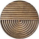 Musanpou Hand-carved Wood Wall Decor featuring Artistic Round Design for Farmhouse and Country-style Interiors | Wall Art Dec
