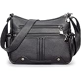 Women Soft PU Leather Shoulder Handbag Multi Pocket Crossbody Bag Ladies Medium Roomy Purses Fashion Tote Top Handle Satchel