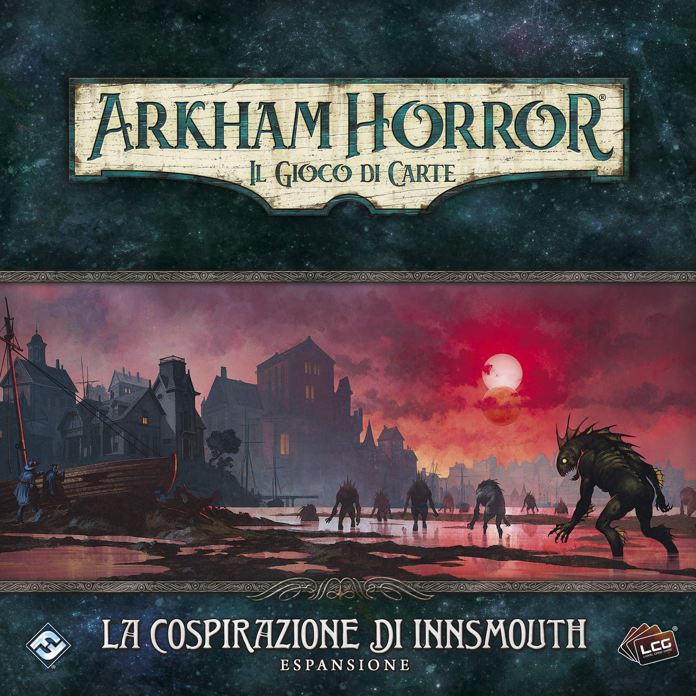 Asmodee - Arkham Horror, The Card Game: The Conspiracy of Innsmouth - Expansion Card Game, Italian Edition (9654)
