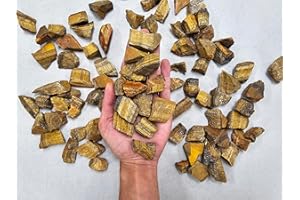 MINERALUNIVERSE Half Pound Tigers Eye Crystals Rough Stones - Bulk Tigers Eye - Raw Natural Stones & Crystals - Fountain Rocks for Tumbling, Polishing, Wire Wrapping, Reiki, Chakra Crystal Healing