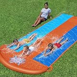 Bestway H20GO Triple Lane Slip and Slide with Sprinklers and Drench Pool view 2