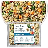 JustFoodForDogs Sensitive Skin Dog Food, Frozen Fresh Pet Meals and Toppers for Skin and Coat, Human Grade, Fortified with Omega 3, Highly Digestible, White Fish - 18-oz, 7 Pack