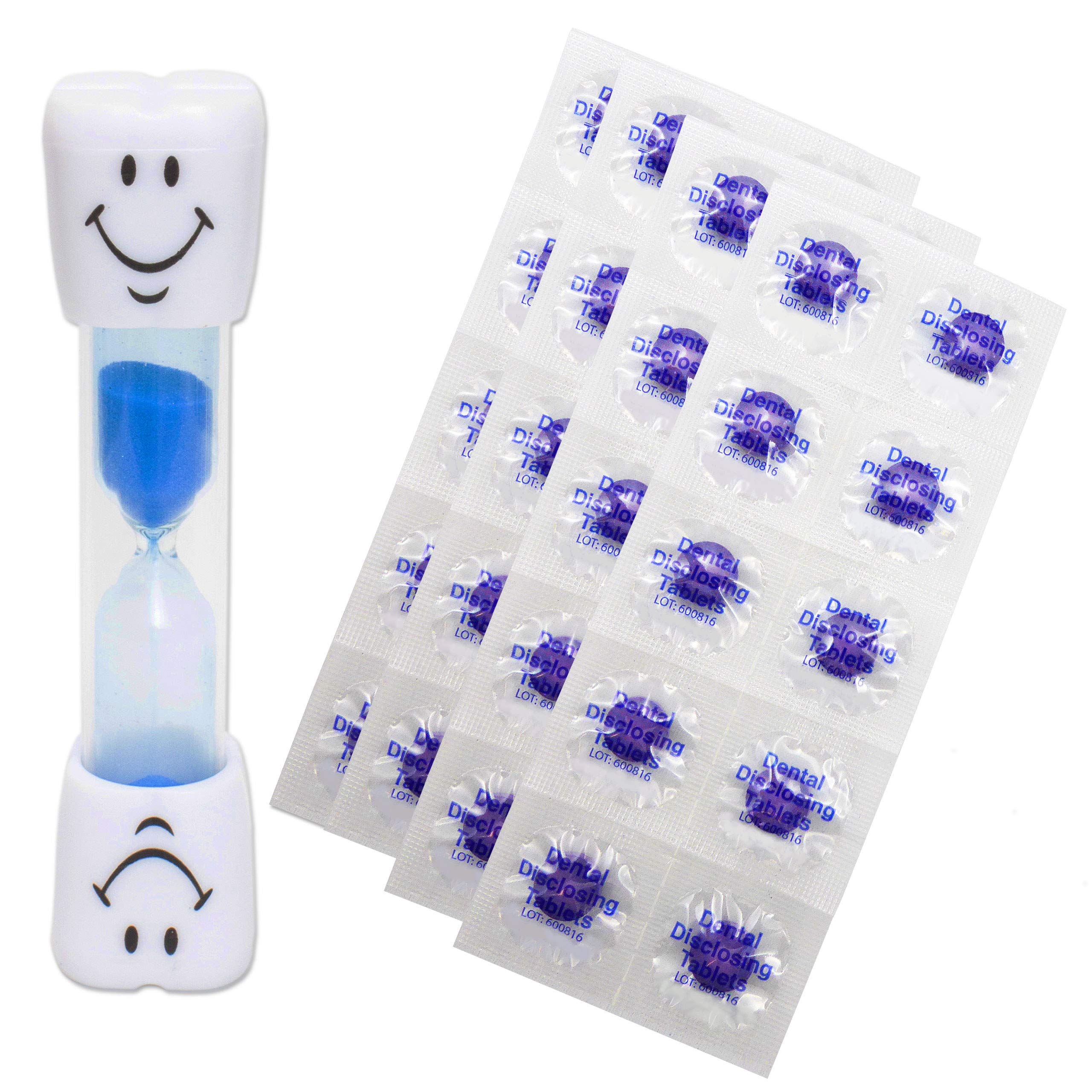 Smile Toothbrush Timer & 40 Disclosing Tablets (Blue Timer)