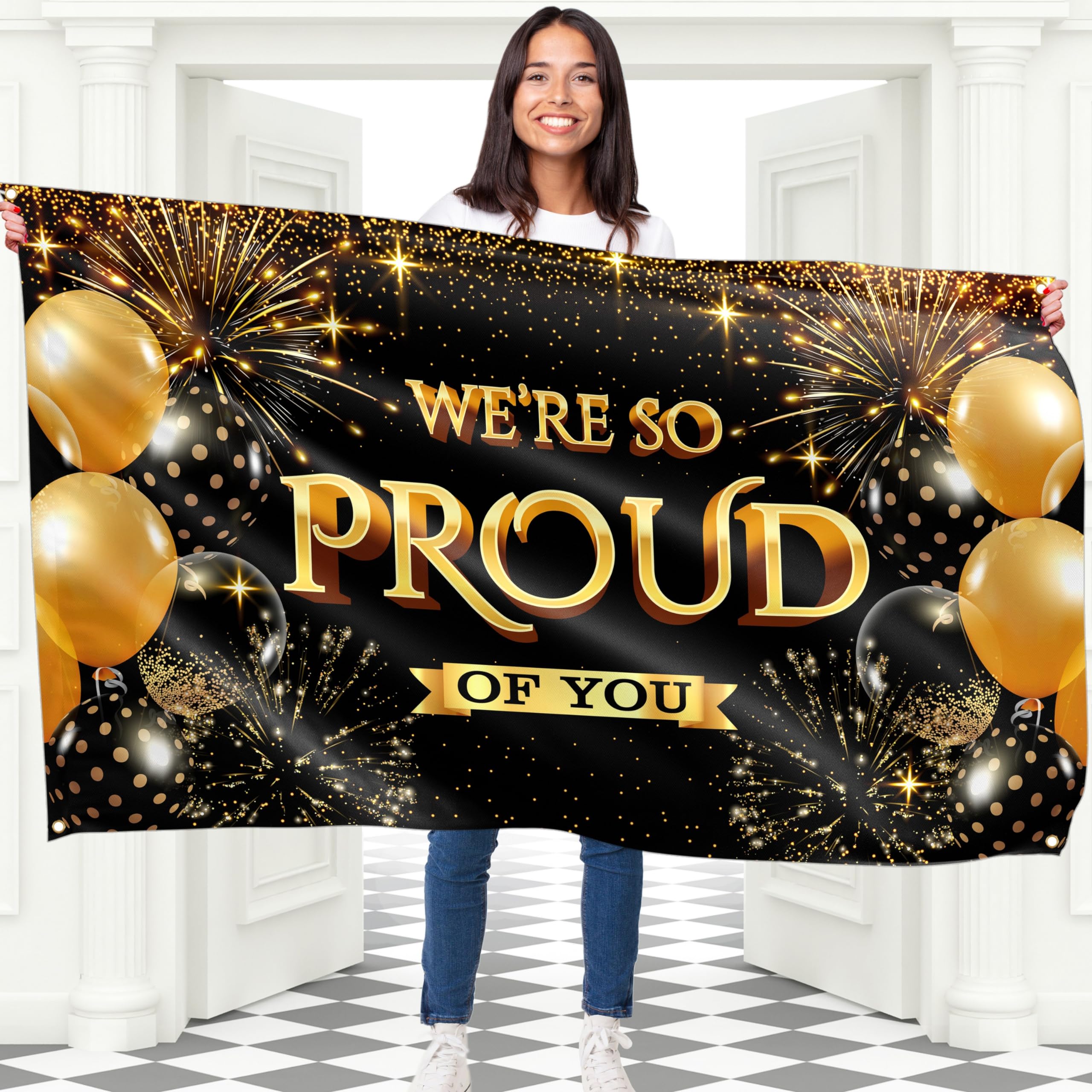 We are Proud of You Congratulations Decorations - Graduation Banner ...
