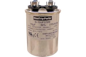 OneTrip Parts USA Run Capacitor 15 UF - 15 MFD 370 VAC Round