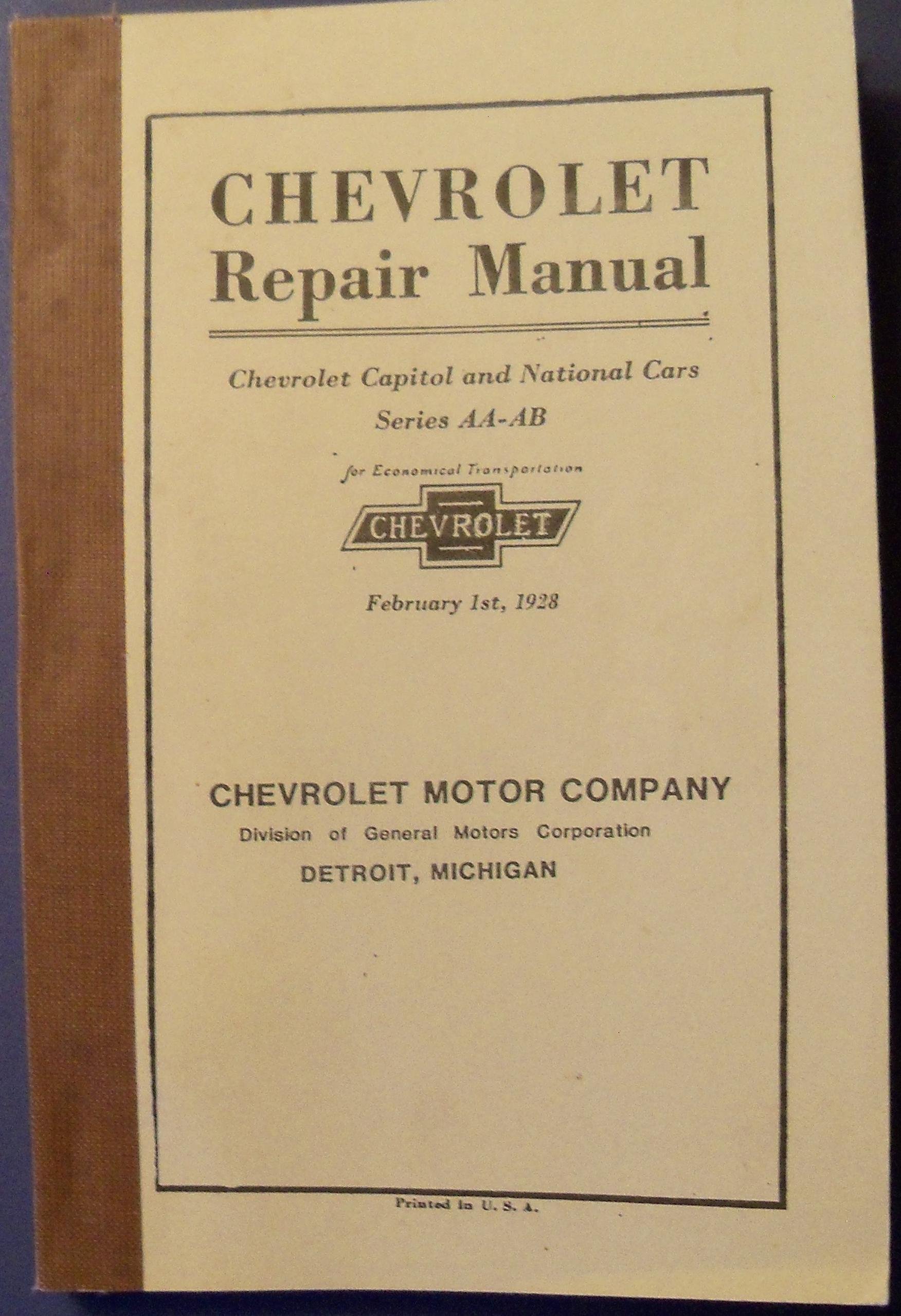 Chevrolet Repair Manual Series AA-AB: Chevrolet Motor Company: Amazon.com:  Books