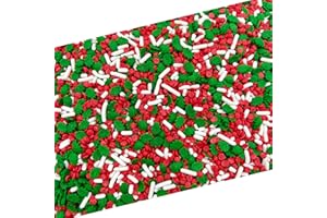 LAETAFOOD Christmas Sprinkles | 8 Oz Bag | Christmas Sprinkles for Baking | Holiday Baking Toppings for Cookies, Desserts, Cupcakes & Gingerbread House Decorations | White, Red and Green Confetti