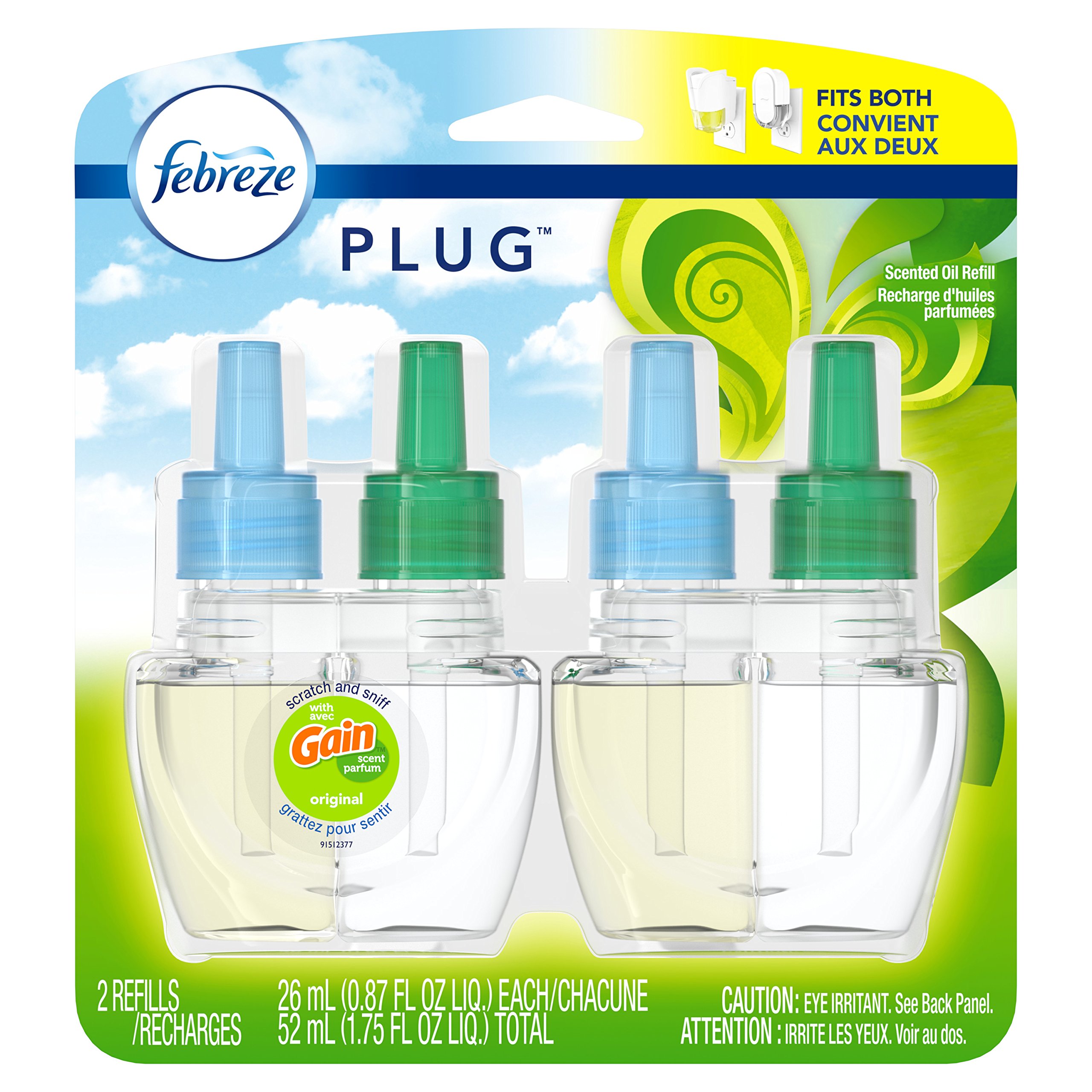 Febreze Plug In Air Freshener Scented Oil Refill, Gain Original Scent