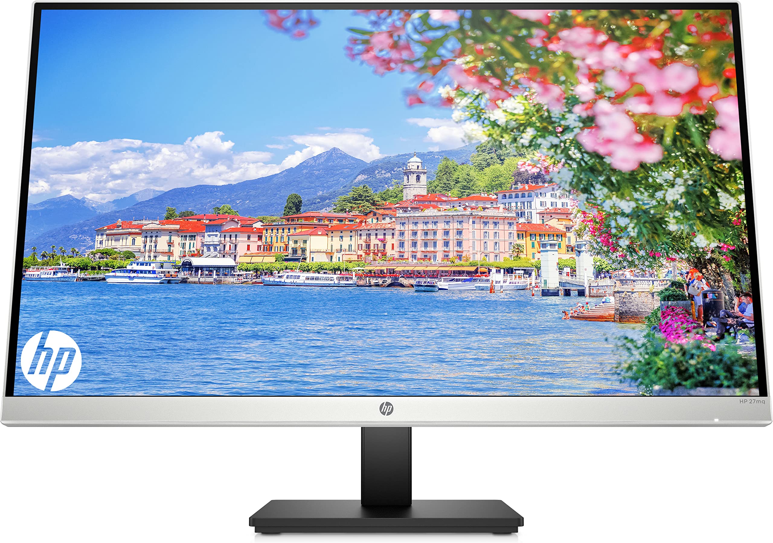 HP 27mq Monitor, Quad HD (2560 x 1440) 27 Inch Monitor (1 HDMI, 1 VGA) - Silver/Black