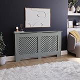 Vida Designs Oxford Radiator Cover Olive Grey Large H82xW152xD19cm