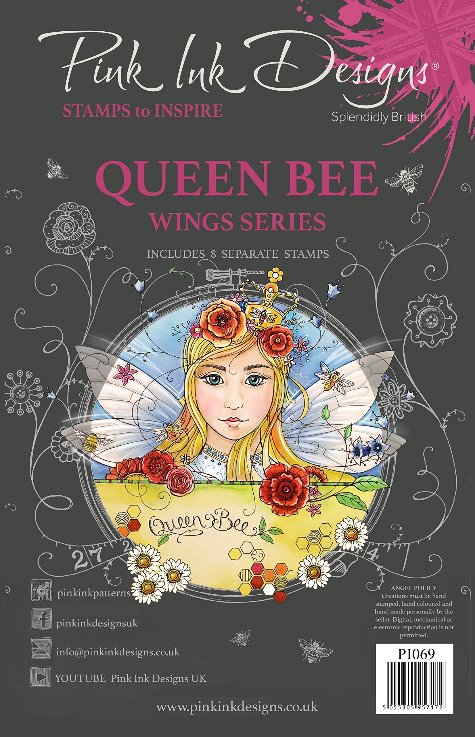 Pink Ink Designs Queen Bee-Clear Stamp, A5