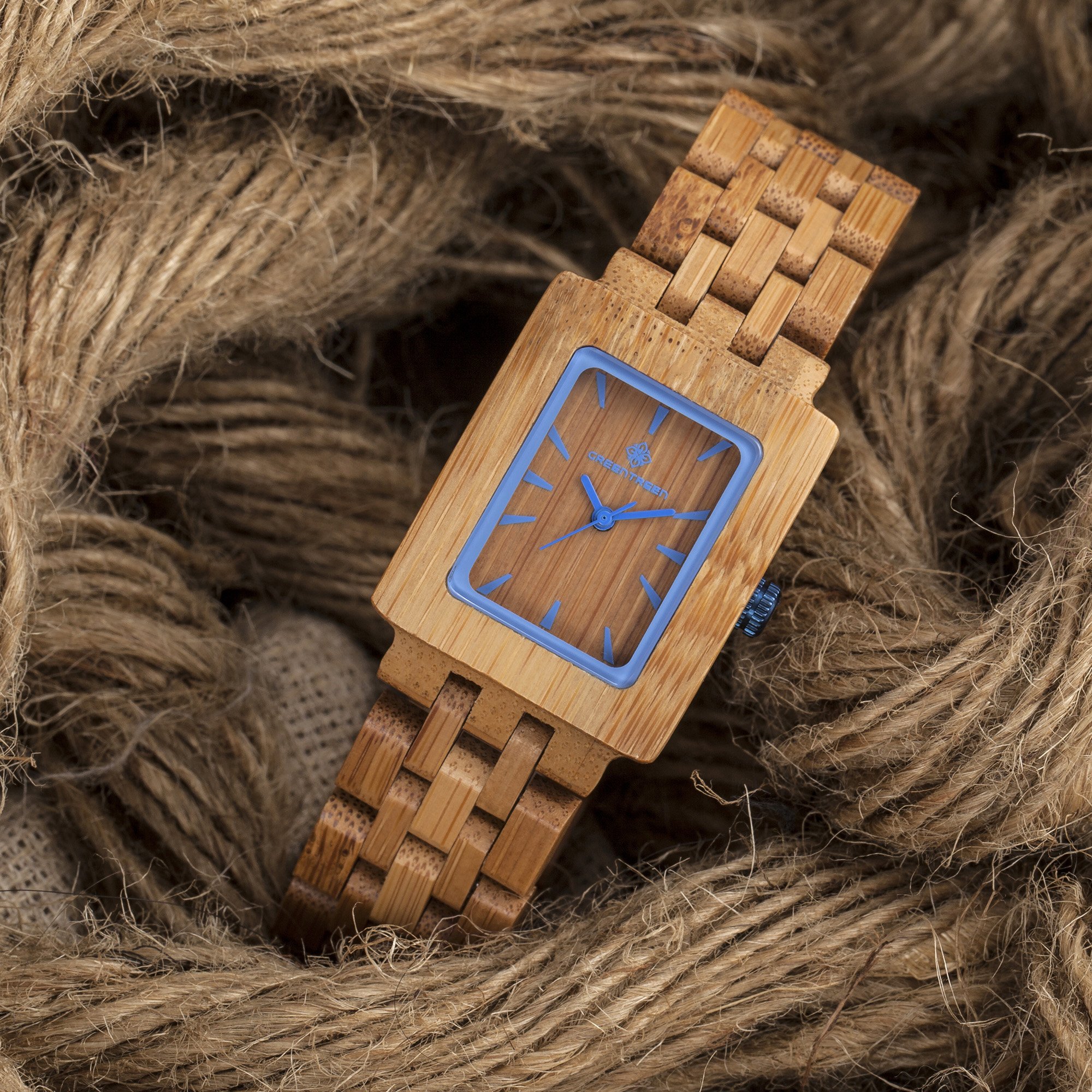 Amexi - Orologio da donna in legno di ciliegio e bambù, colore: marrone