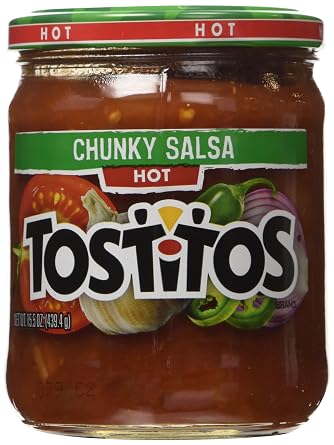 Frito lay tostitos salsa chunky/Hot 15.5oz jar ea (028400055994)