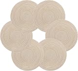 Pauwer 38cm Round Placemats 6 Pieces Beiges Heat Resistant Non Slip view 9