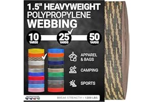 Strapworks Heavyweight Polypropylene Webbing - Heavy Duty Poly Strapping for Outdoor DIY Gear Repair, 1.5 Inches