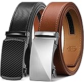 Zitahli Ratchet Belt for Men - 2 Packs Leather Mens belt For Gift Men Dress and Casual,Trim to Fit