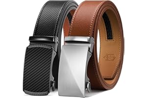 Zitahli Ratchet Belt for Men - 2 Packs Leather Mens belt For Gift Men Dress and Casual,Trim to Fit