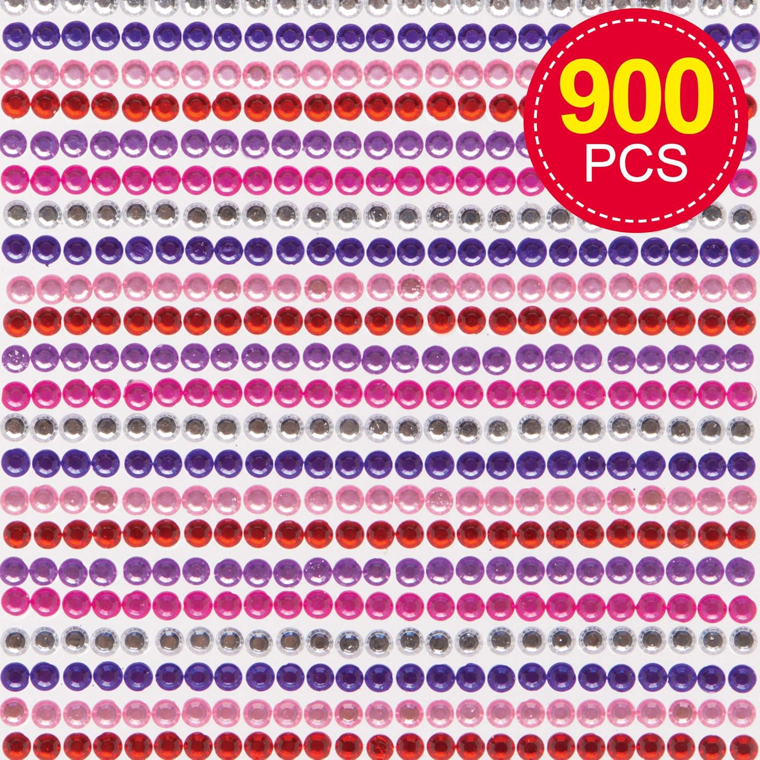 Baker Ross AT369 Red, Pinks & Purple Self-adhesive Gems, Pack of 900 - Image 3